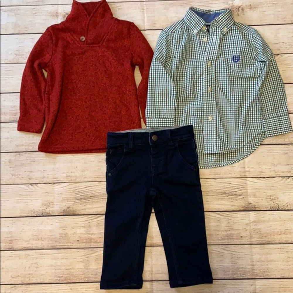 Baby clothes lot sweater dress shirt jeans